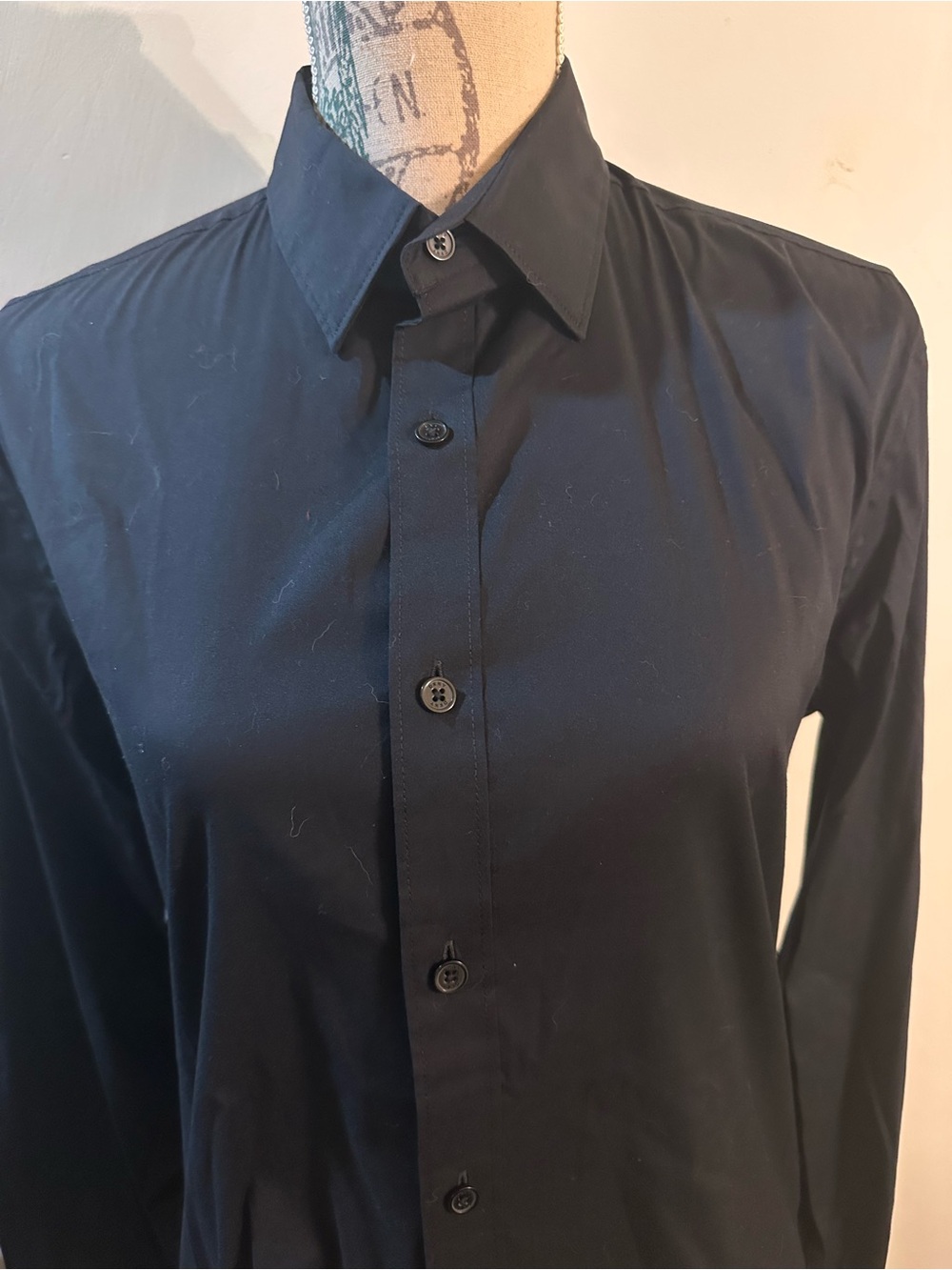 DKNY Black Collared Button Shirt